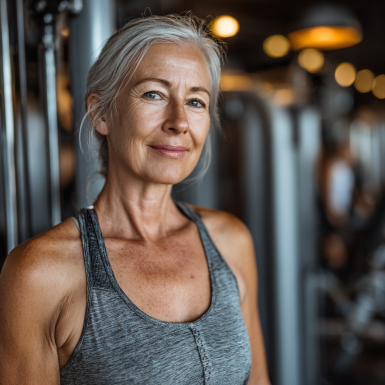 Група літніх людей займається фітнесом